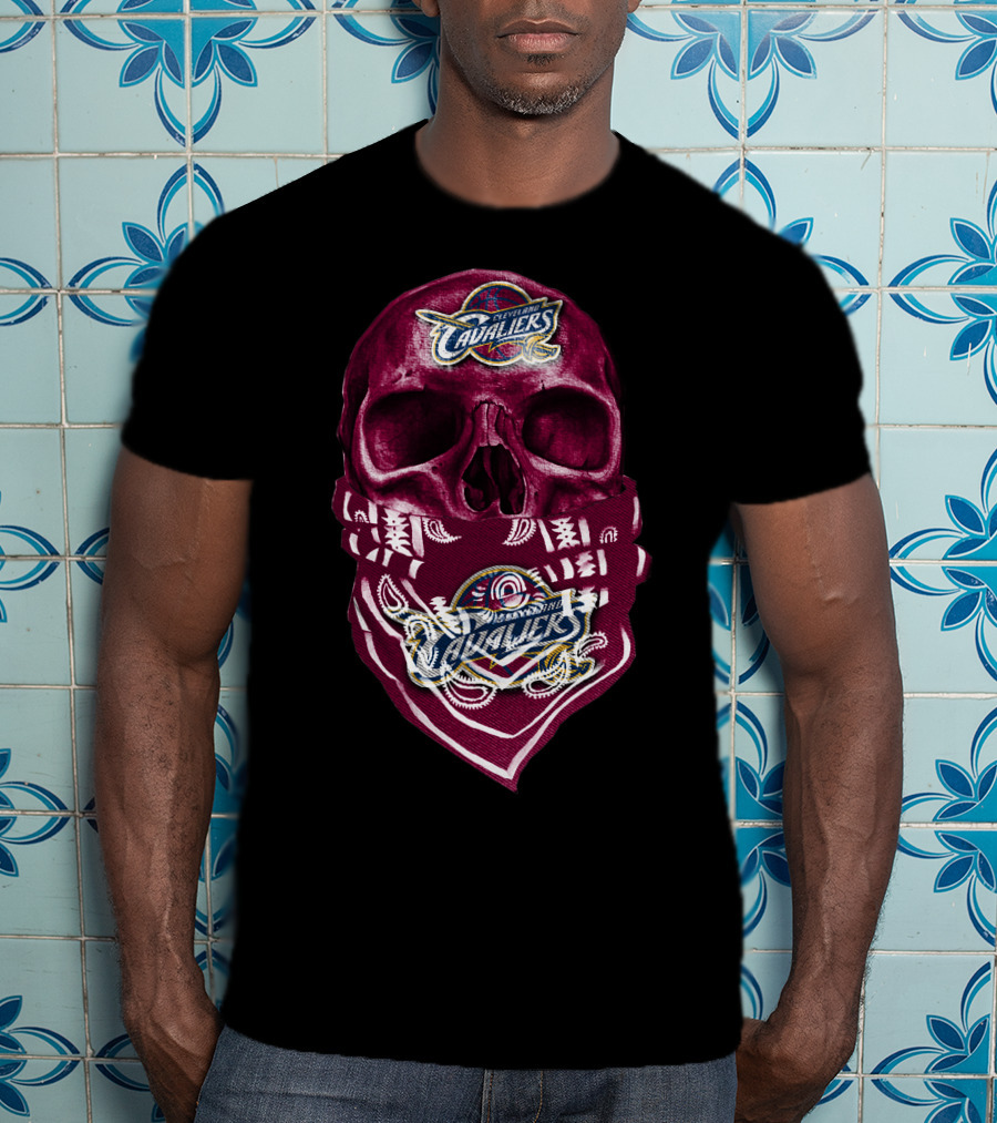 Cleveland Cavaliers Skull With Bandana T-Shirt