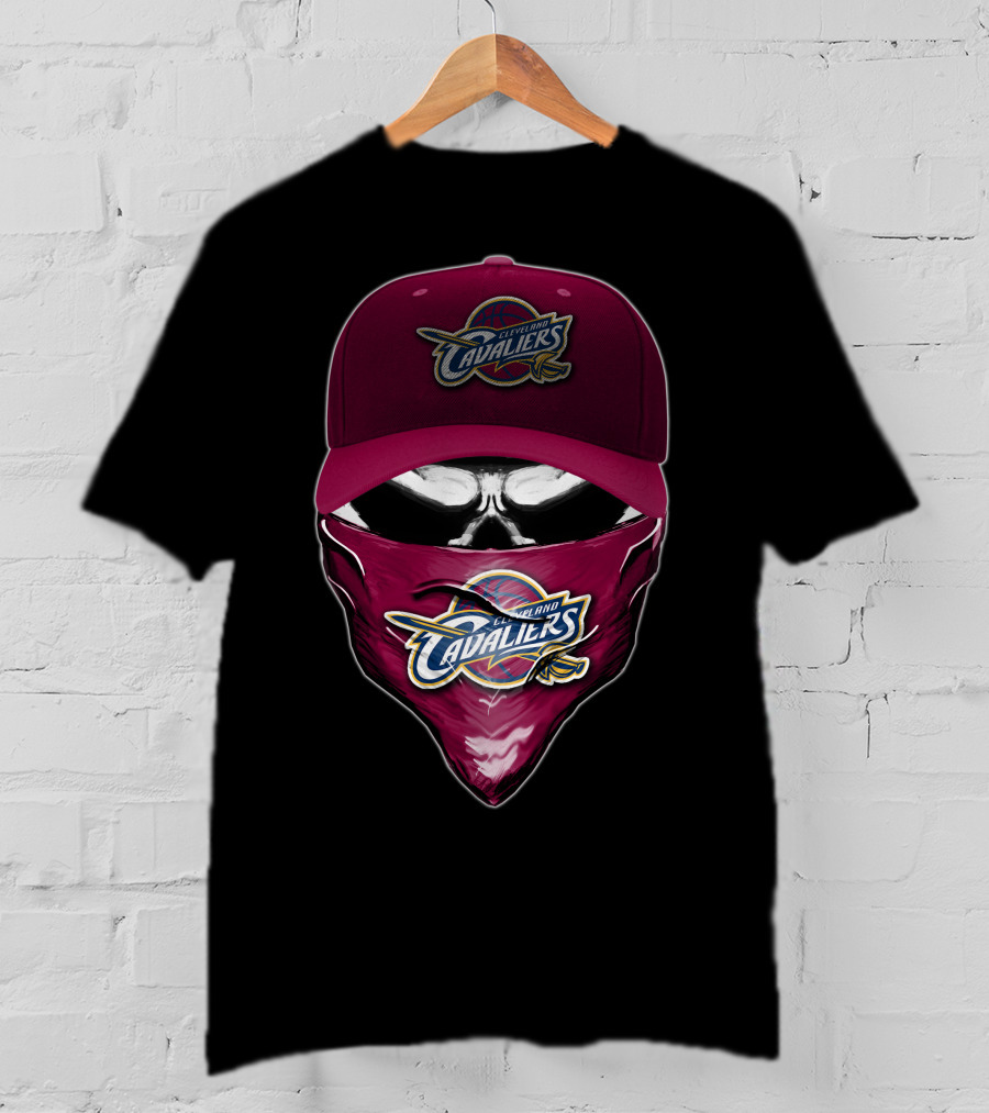 Skull Cleveland Cavaliers Logo Bandana And Cap T-Shirt