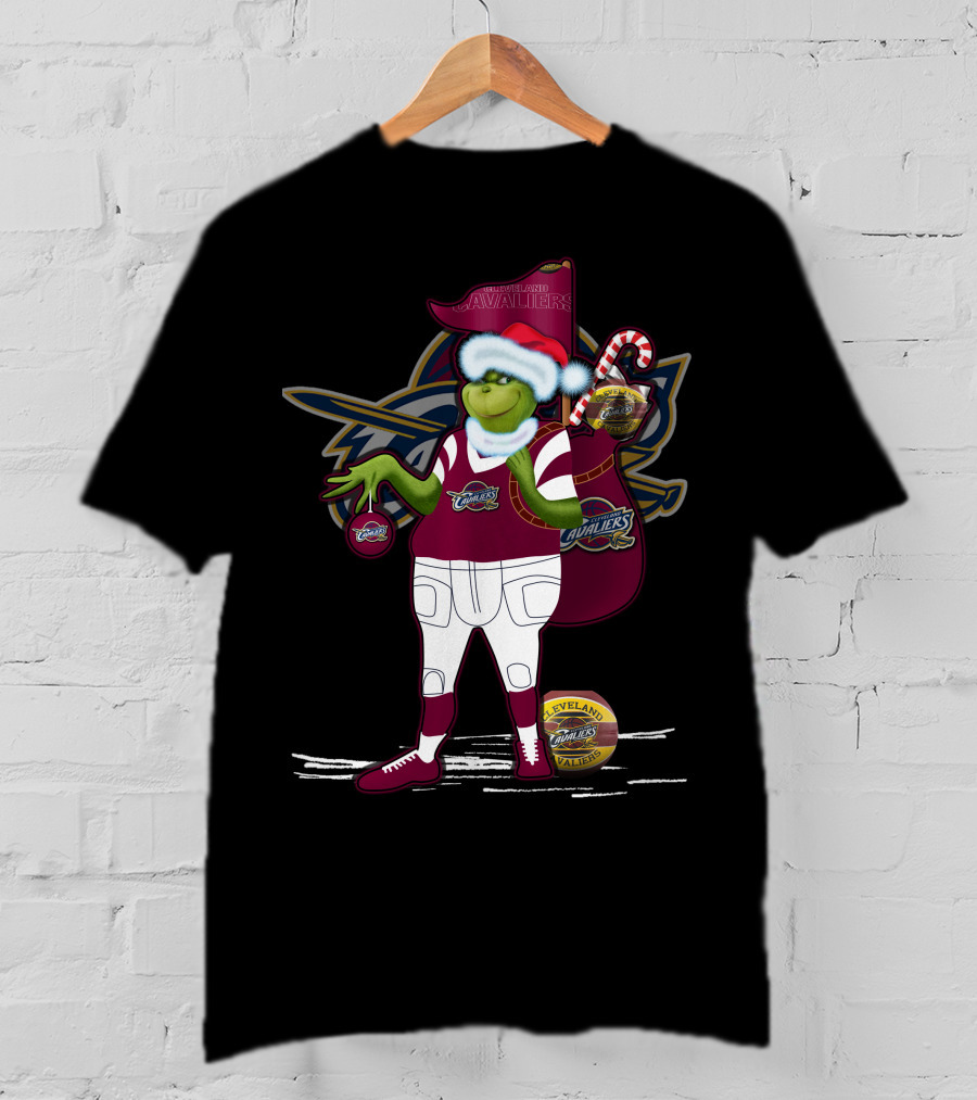 Grinchxmas Cleveland Cavaliers Holiday Basketball Fan Merchandise T-Shirt