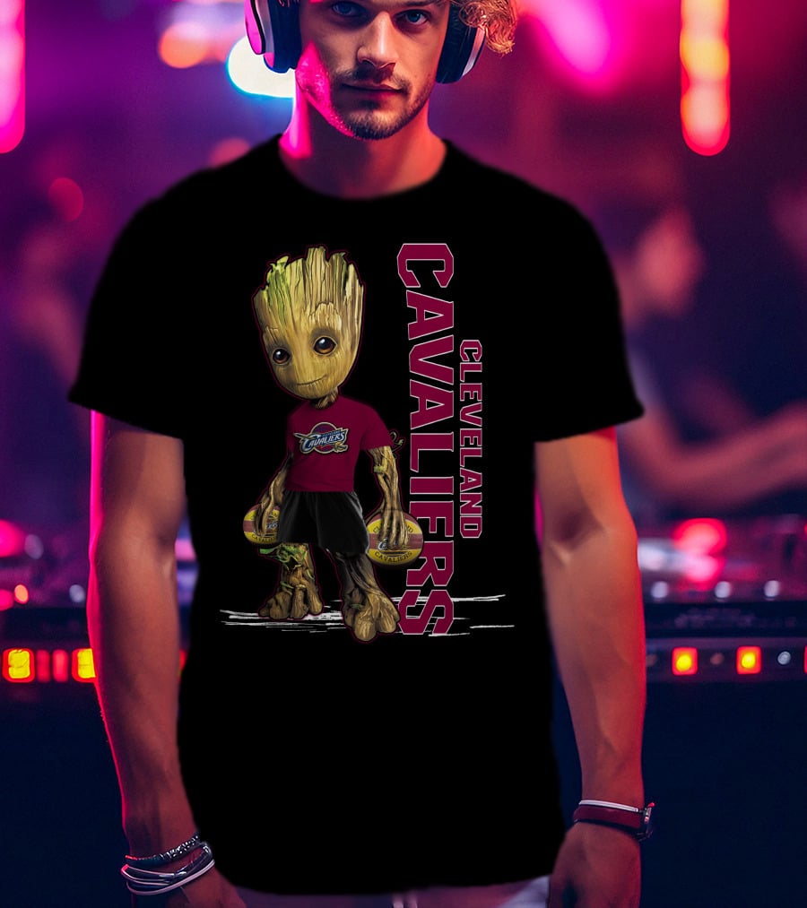 Cleveland Cavaliers Groot Holding Basketball T-Shirt