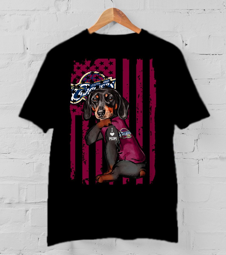 Cleveland Cavaliers Dachshund I Love Mom T-Shirt