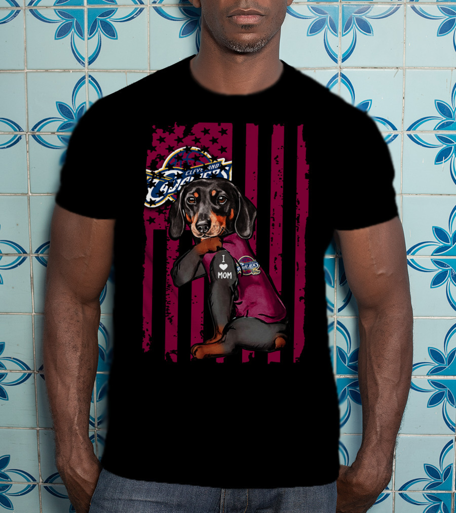 Cleveland Cavaliers Dachshund I Love Mom T-Shirt