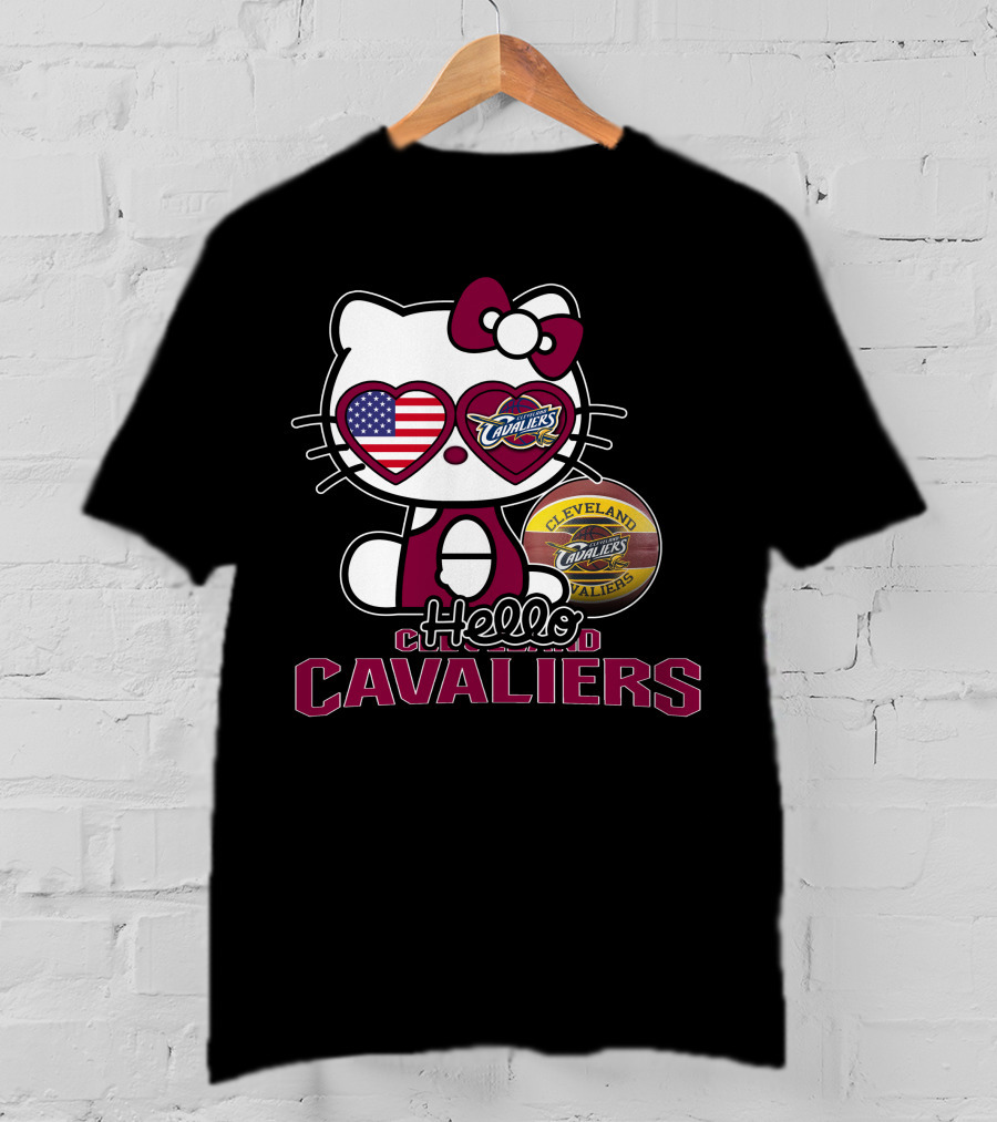 Hello Kitty Cleveland Cavaliers American Flag Basketball Cavaliers T-Shirt