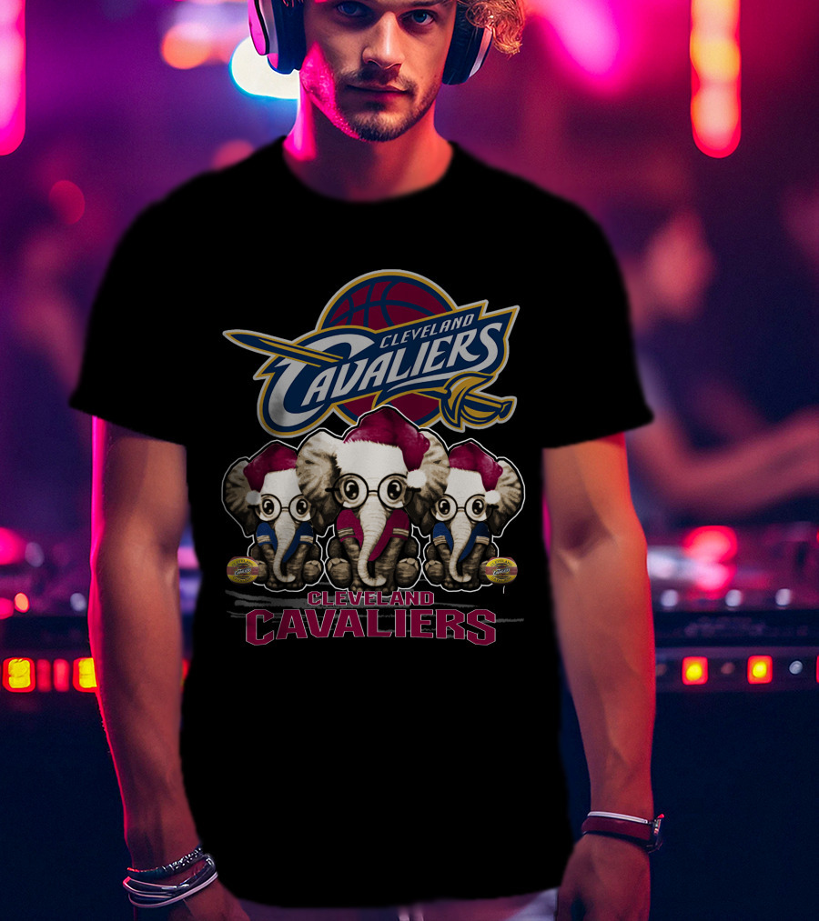 Cleveland Cavaliers Christmas Elephants T-Shirt