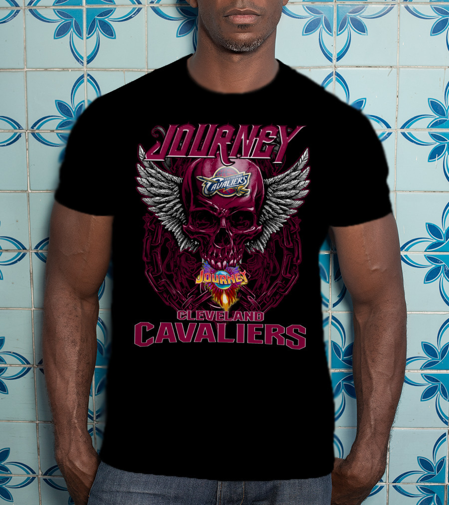 Journey Cleveland Cavaliers Skull Wings T-Shirt