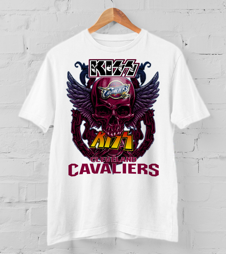 Kiss Cleveland Cavaliers Skull Wings T-Shirt