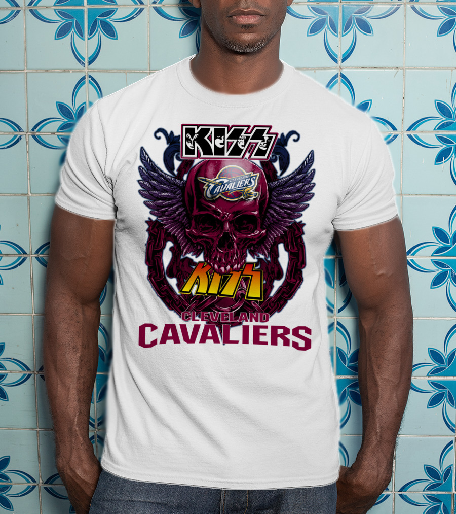 Kiss Cleveland Cavaliers Skull Wings T-Shirt