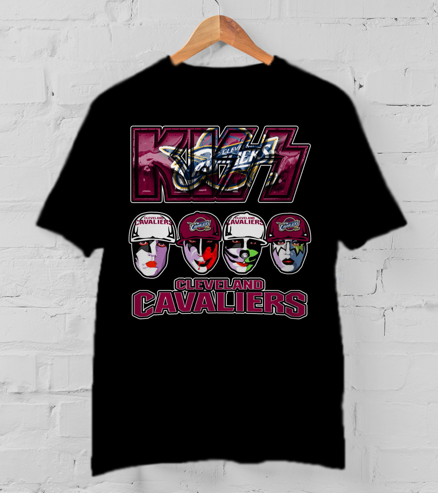 KISS Cleveland Cavaliers Rock Band Tribute Faces With Team T-Shirt