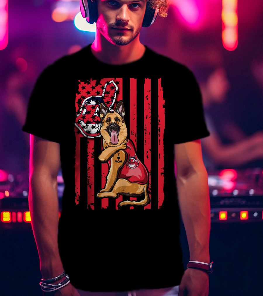 German Shepherd Cleveland Indians Flag And Team Spirit T-Shirt