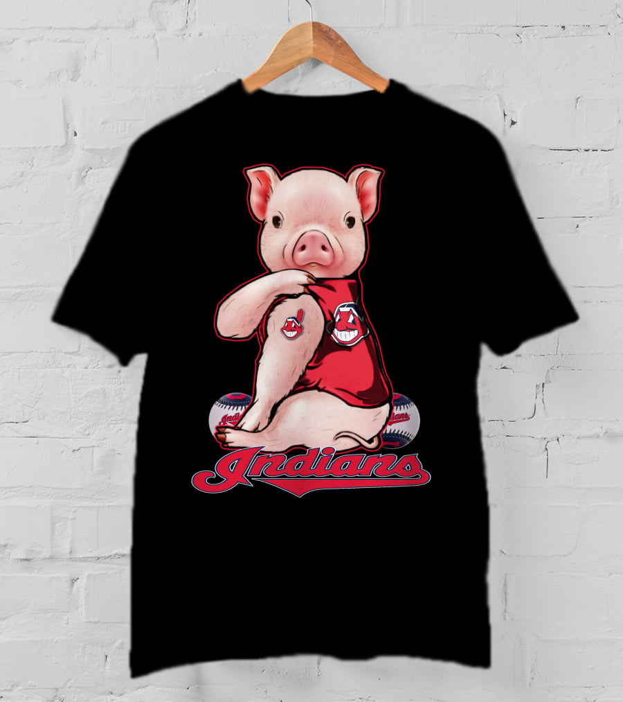 Indians Pig Mascot Cleveland Baseball T-Shirt
