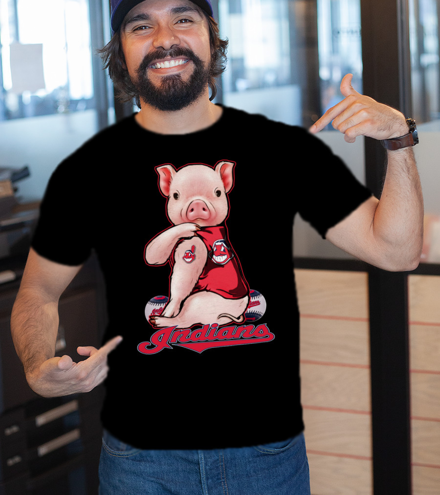 Indians Pig Mascot Cleveland Baseball T-Shirt