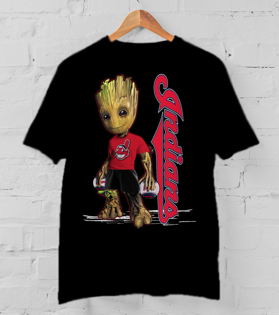 Groot Indians Baseball Character With Team T-Shirt