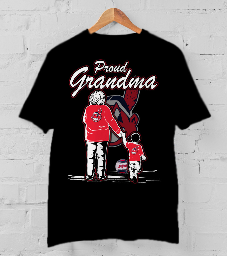 Proud Grandma Cleveland Indians Baseball Family T-Shirt