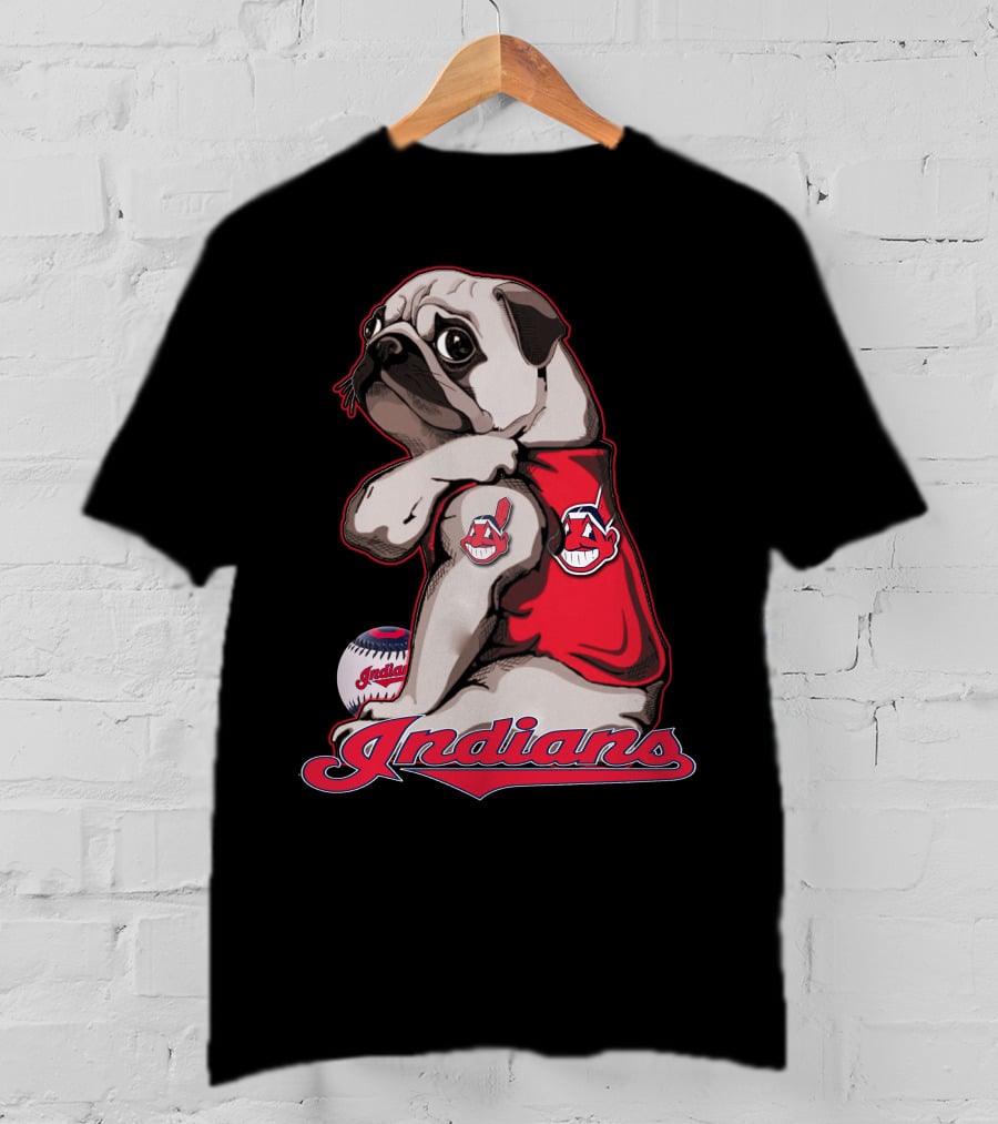 Pug Cleveland Indians Baseball Chief Wahoo Indians T-Shirt