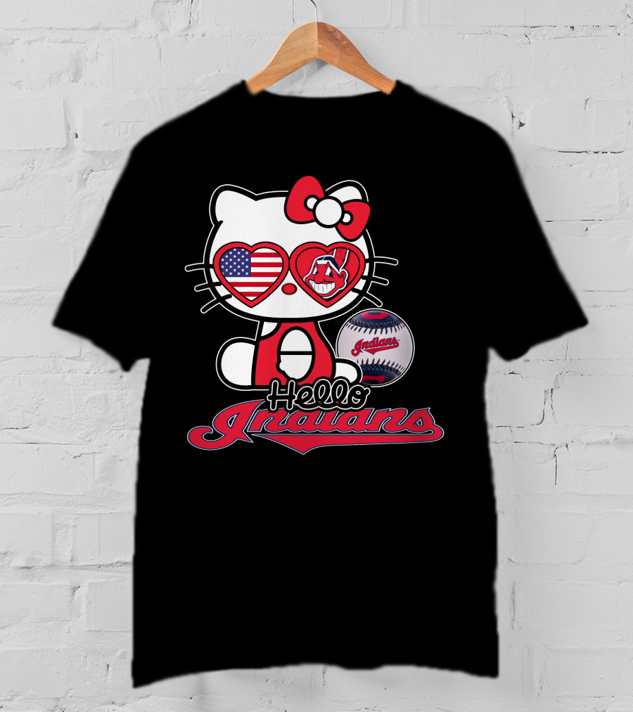 Hello Kitty Indians American Baseball Fan T-Shirt