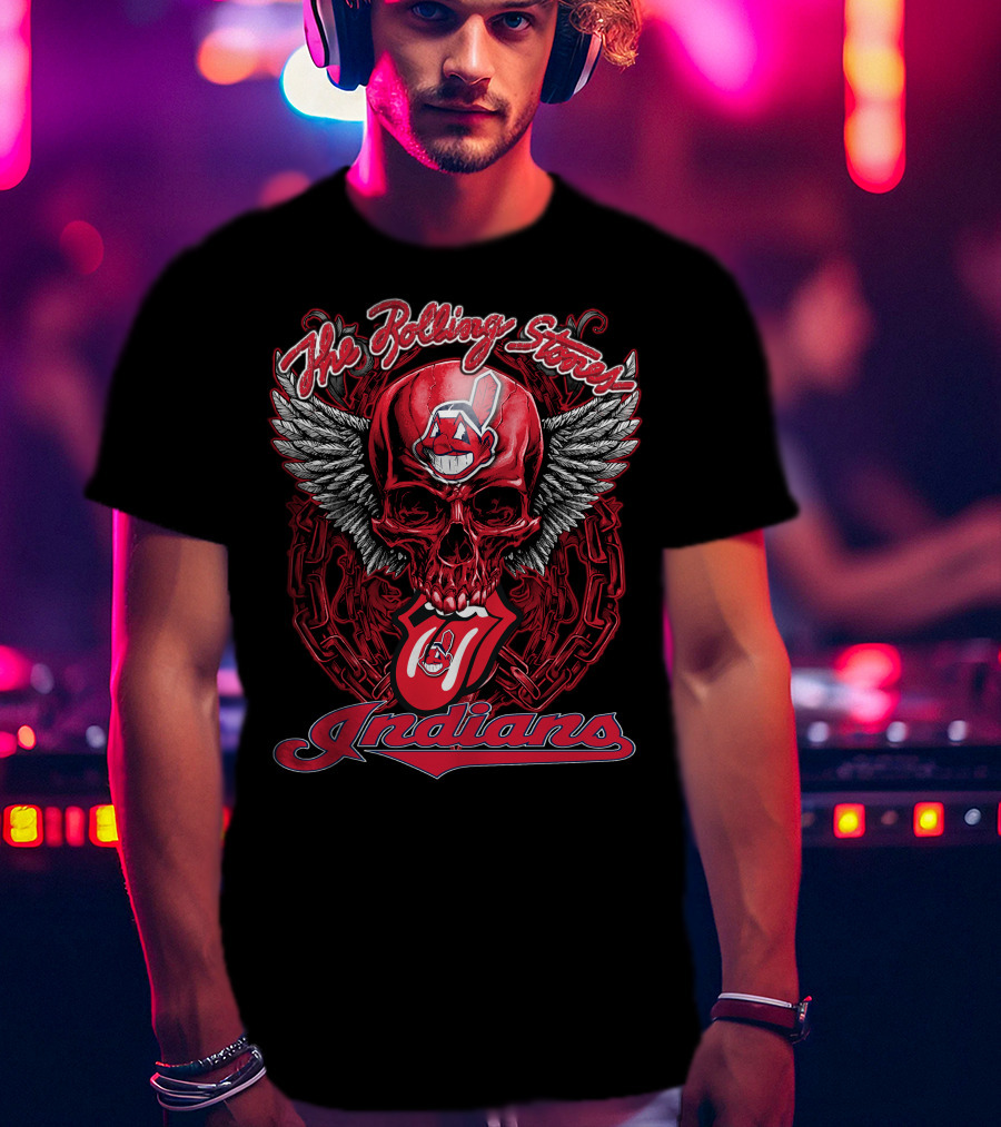 The Rolling Stones Indians Skull With Wings And Chains T-Shirt
