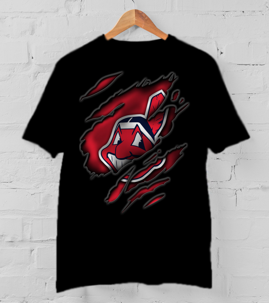 Torn Cleveland Indians Chief Wahoo T-Shirt