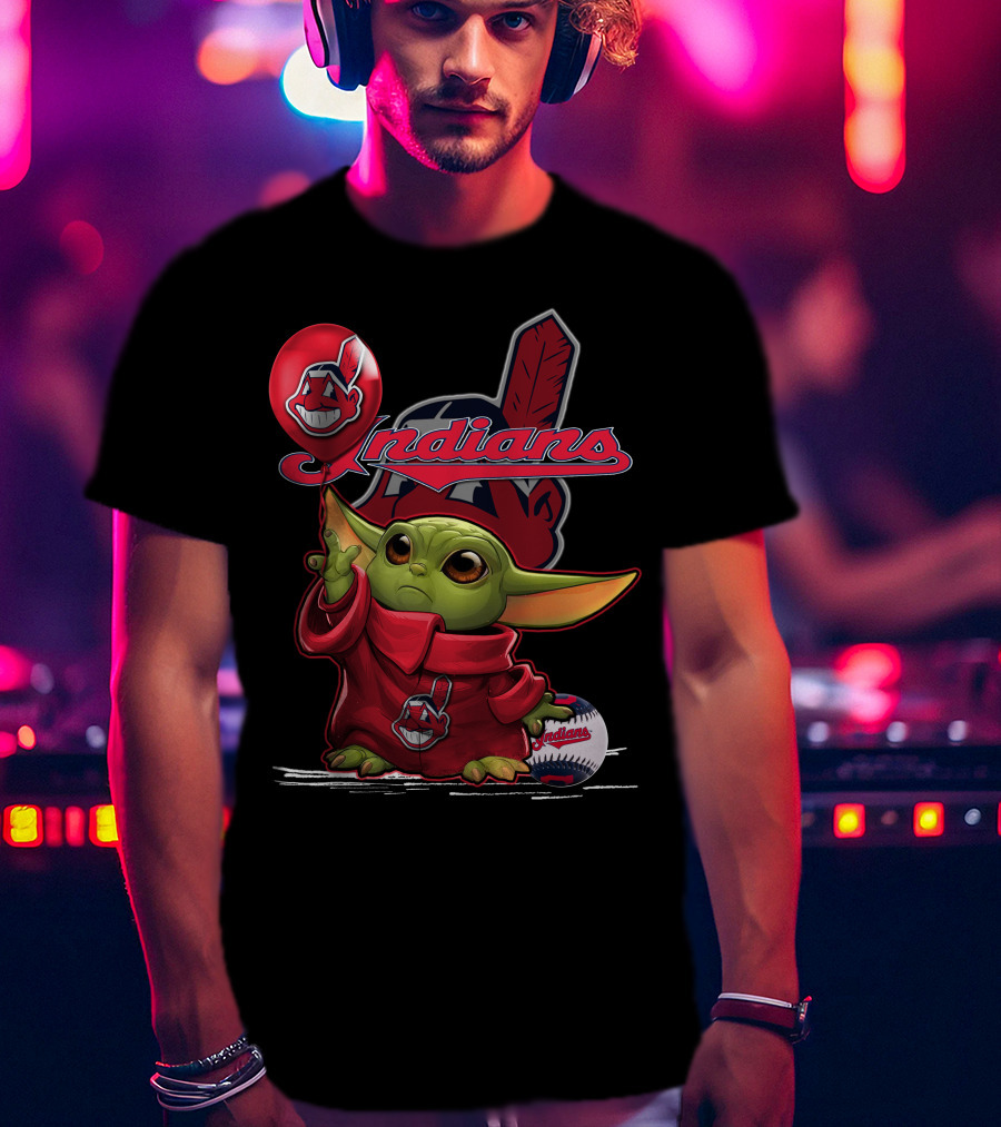 Yoda Indians Balloon With Baseball T-Shirt
