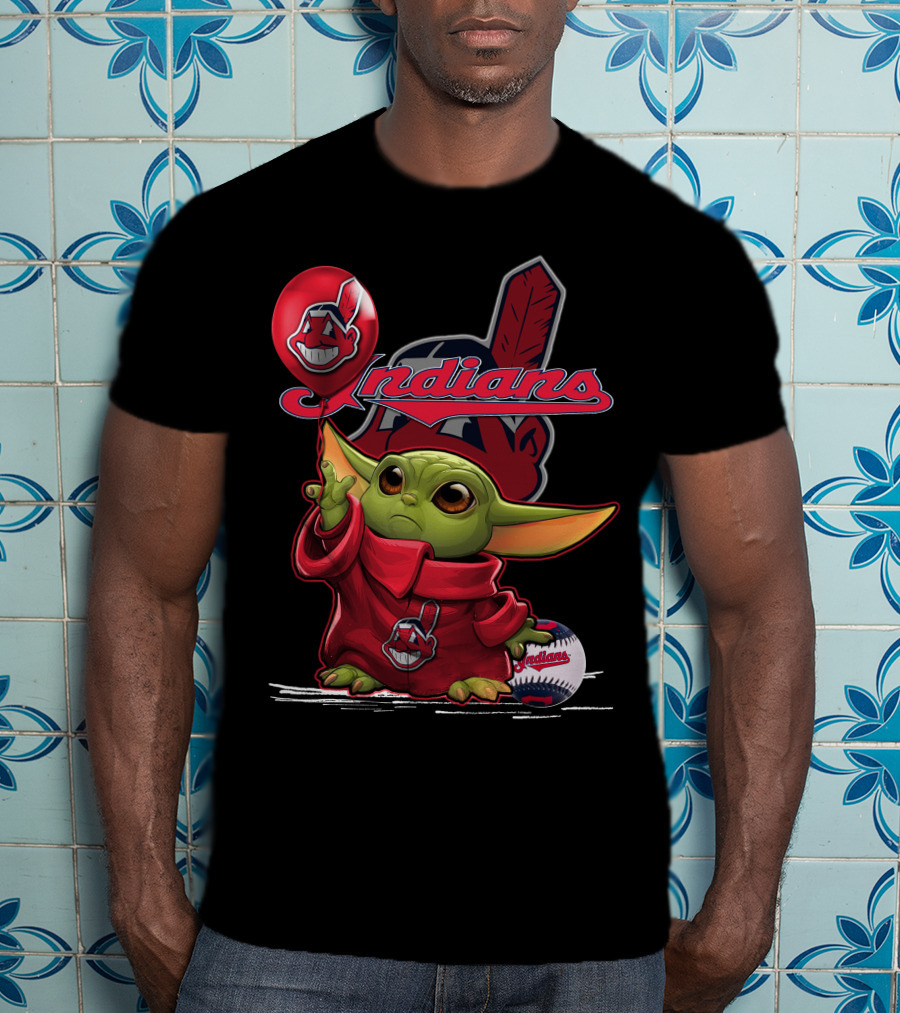 Yoda Indians Balloon With Baseball T-Shirt