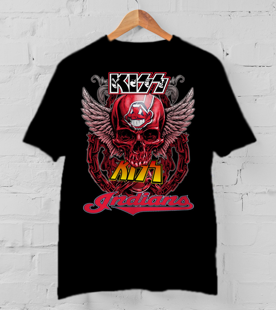 Kiss Indians Winged Skull Chain T-Shirt