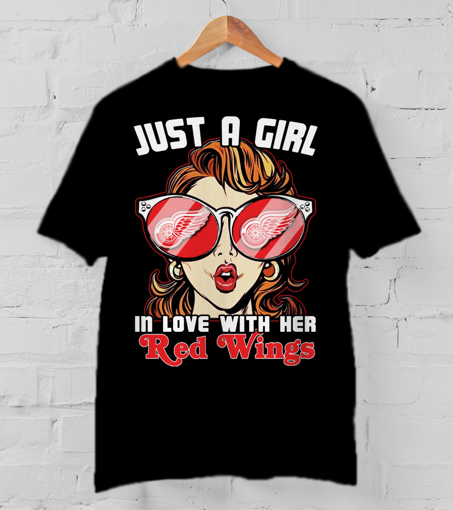 Just A Girl In Love With Her Red Wings T-Shirt