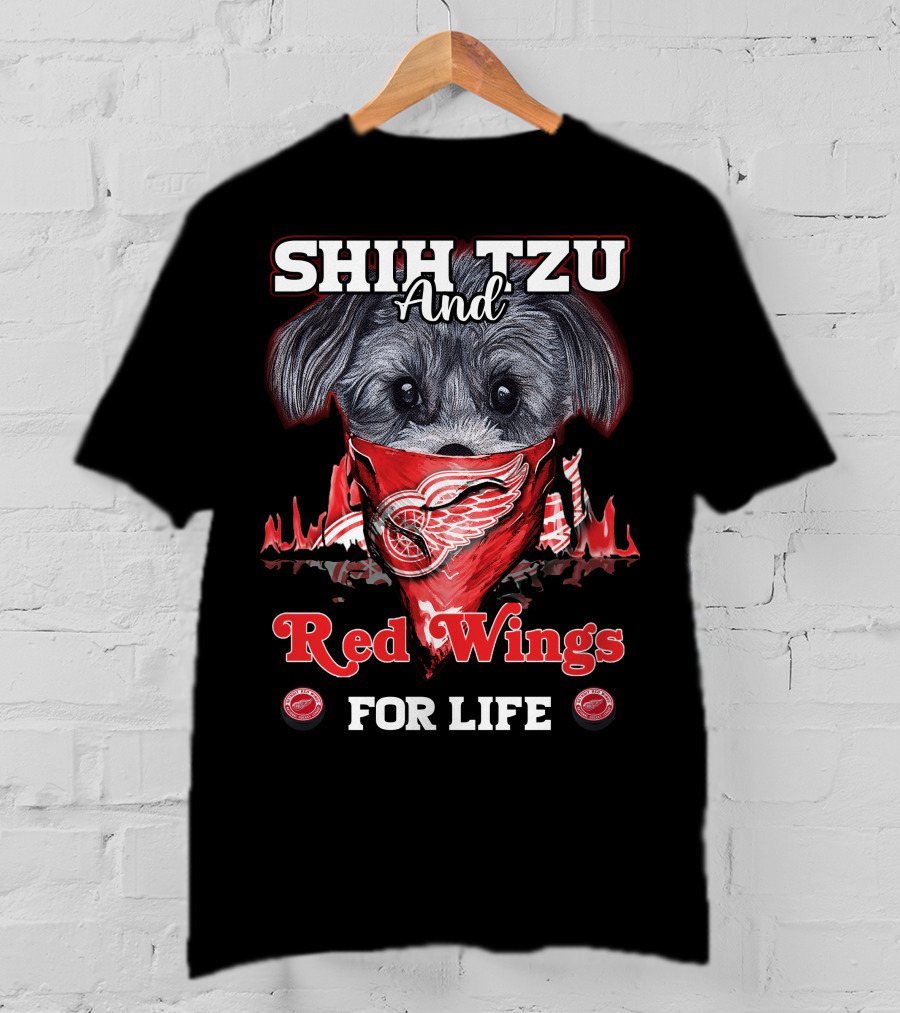 Shih Tzu And Red Wings For Life T-Shirt