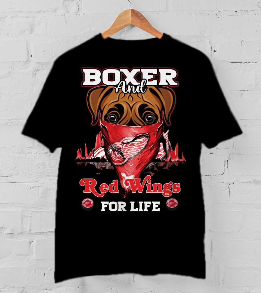 Boxer And Red Wings For Life T-Shirt