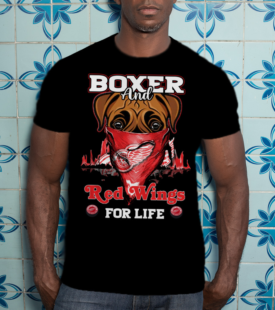 Boxer And Red Wings For Life T-Shirt