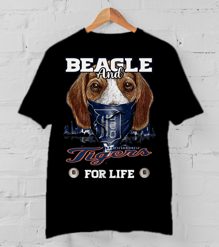 Beagle And Detroit Tigers For Life T-Shirt