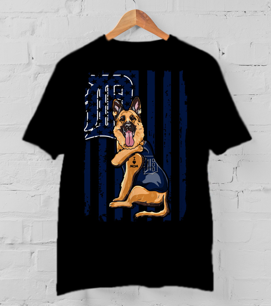 German Shepherd I Mom Detroit Tigers T-Shirt