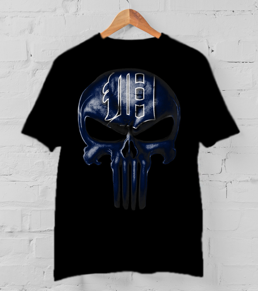 Detroit Tigers Skull Emblem T-Shirt