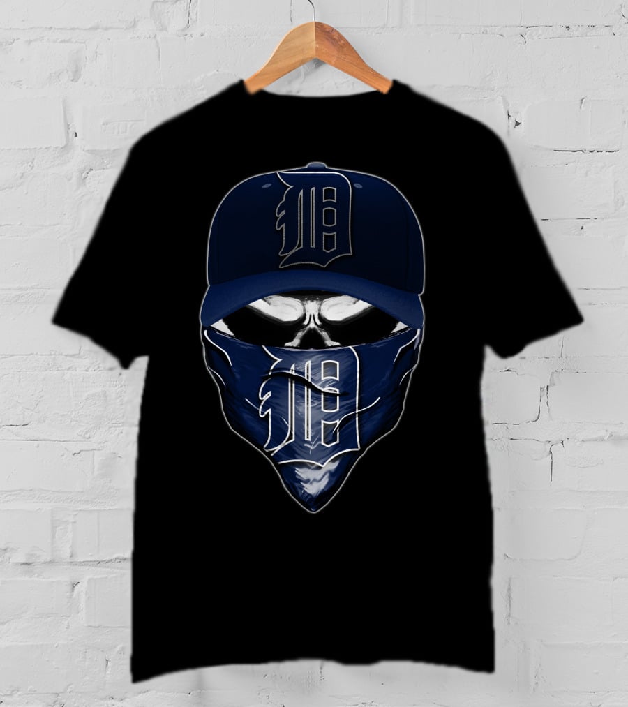 Detroit Tigers Skull Bandana Cap T-Shirt