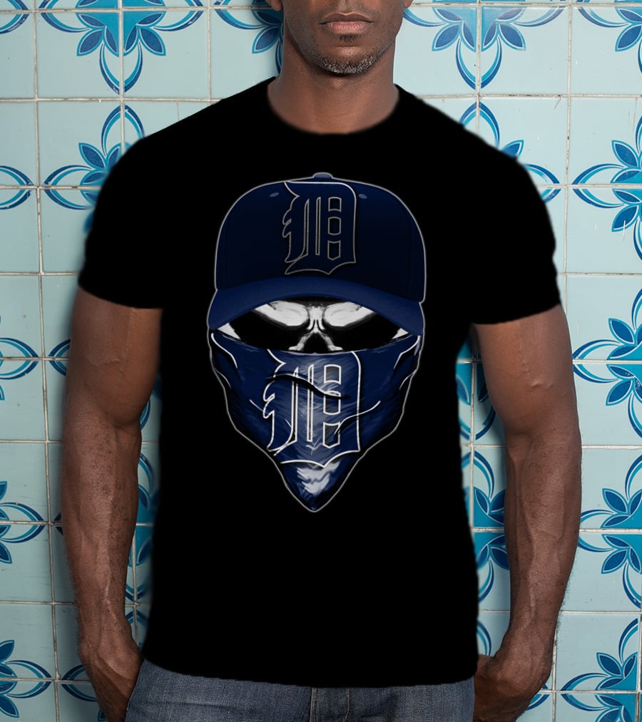 Detroit Tigers Skull Bandana Cap T-Shirt