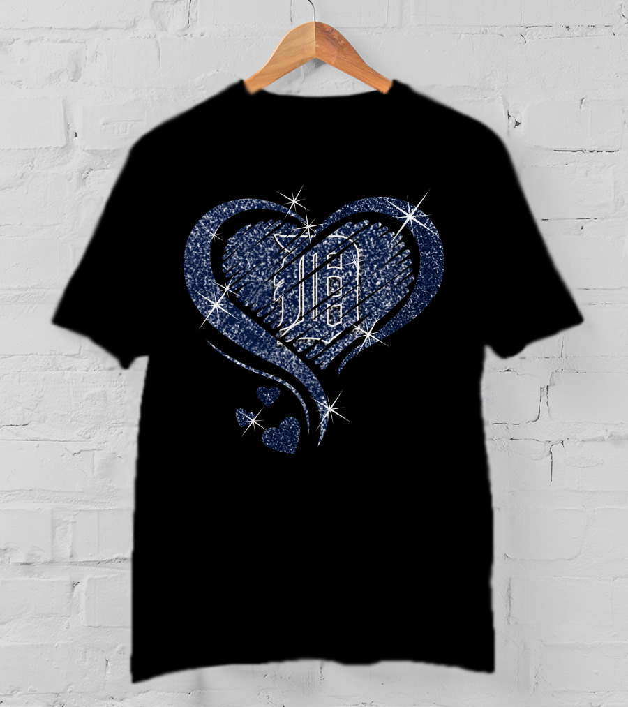 Heart Diamond Detroit Tigers Sparkling T-Shirt