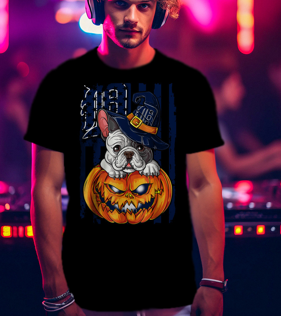 Hlw Bulldog Detroit Tigers Halloween Pumpkin T-Shirt