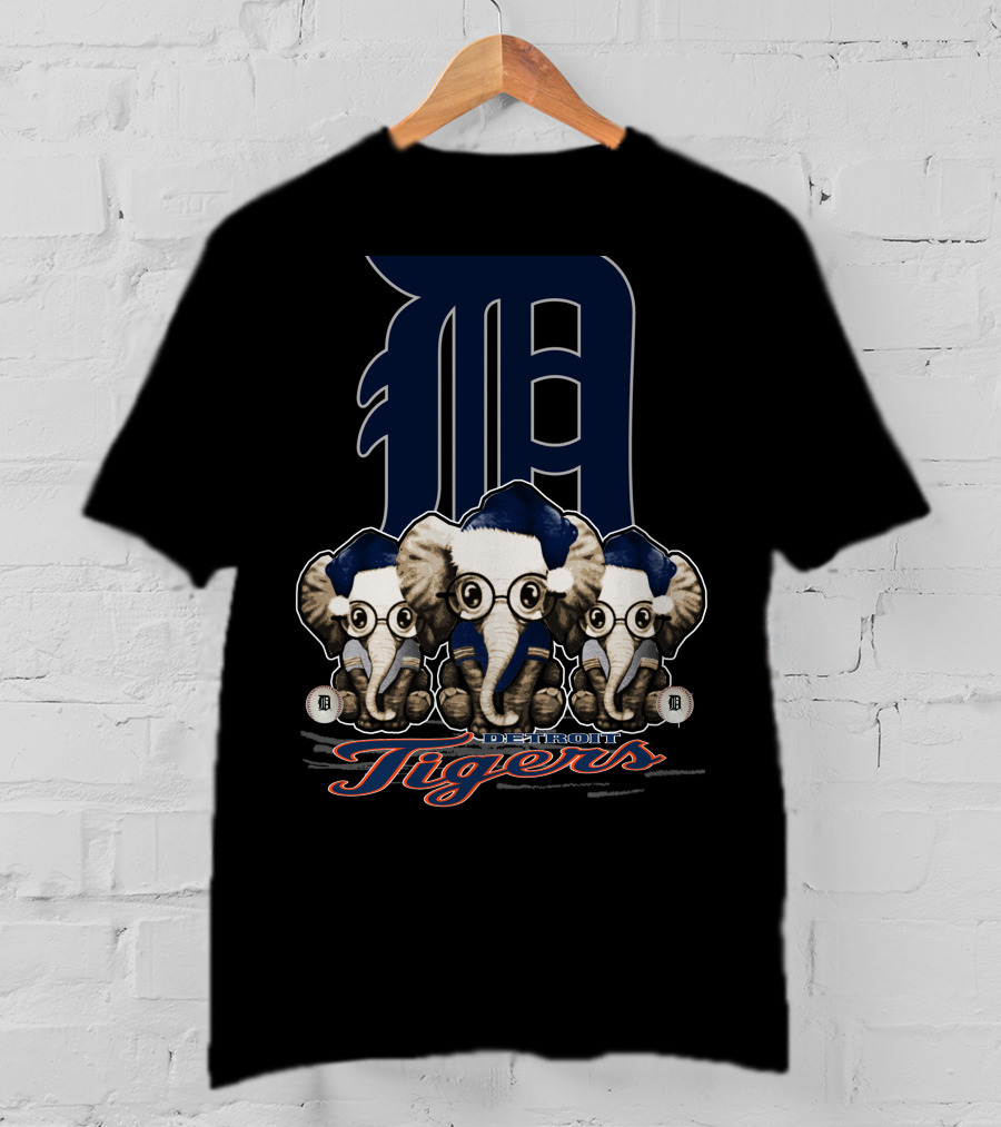 Detroit Tigers Elephants Christmas T-Shirt