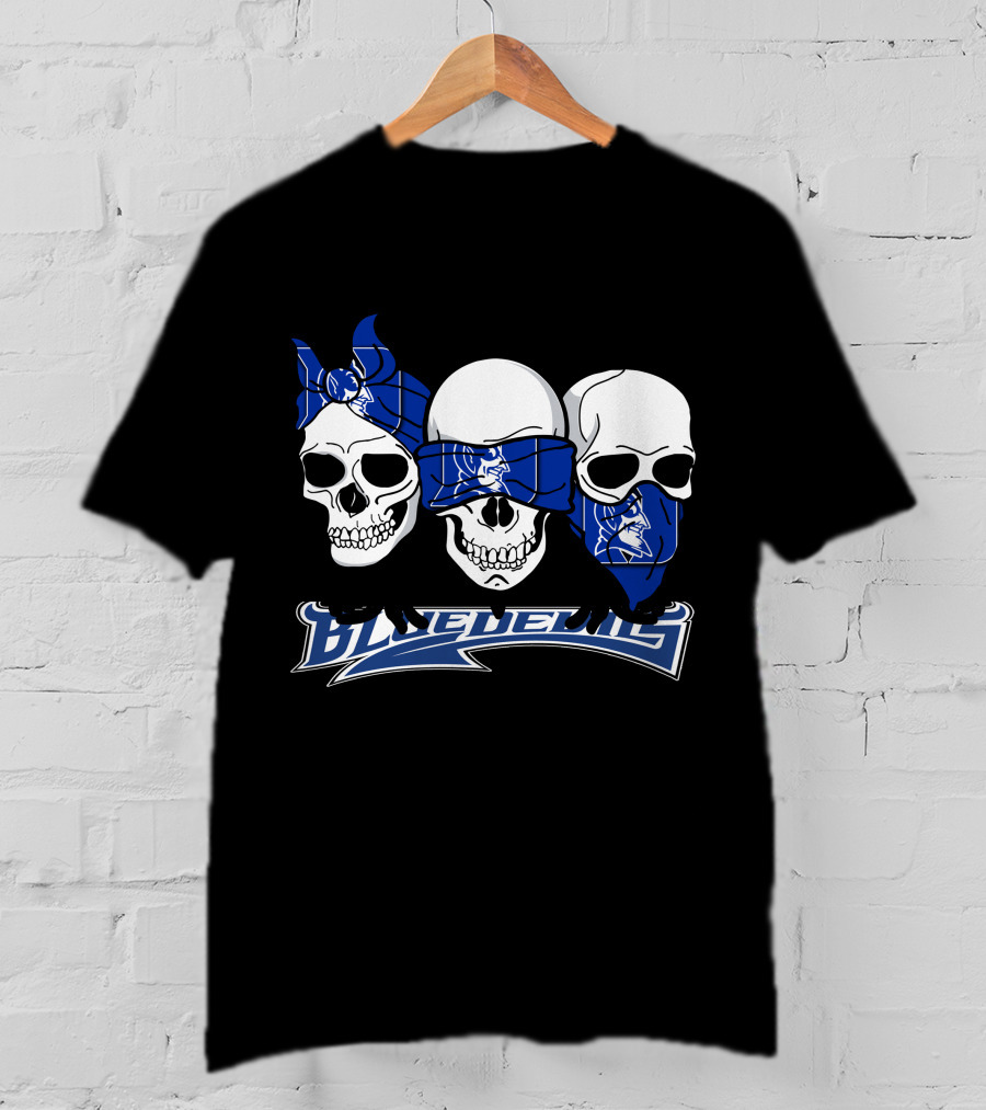 3 Skull Bandana Blue Devils T-Shirt