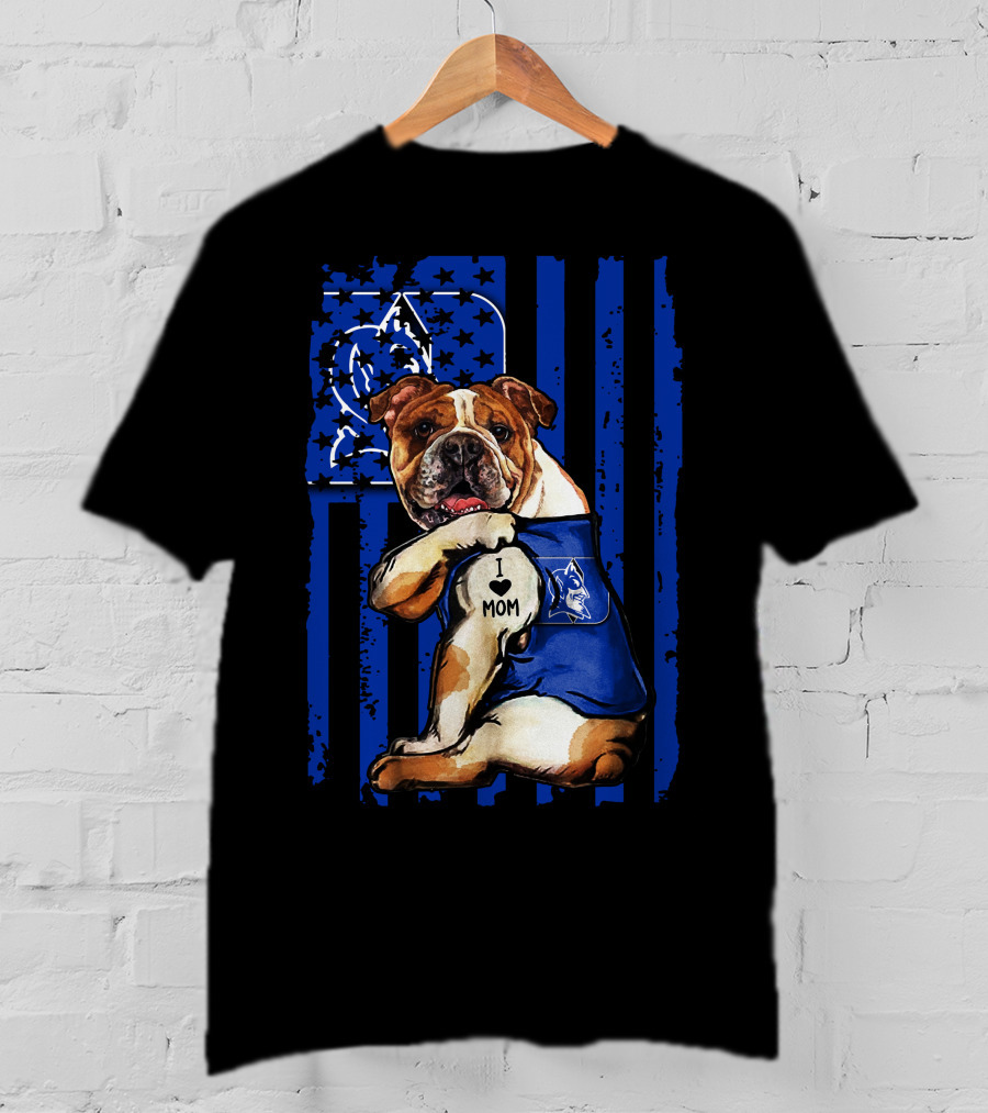 Bulldog I Love Mom Duke Blue Devils T-Shirt