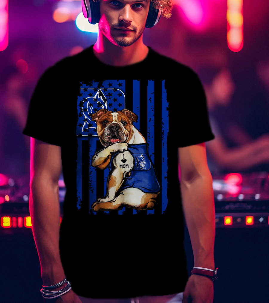 Bulldog I Love Mom Duke Blue Devils T-Shirt