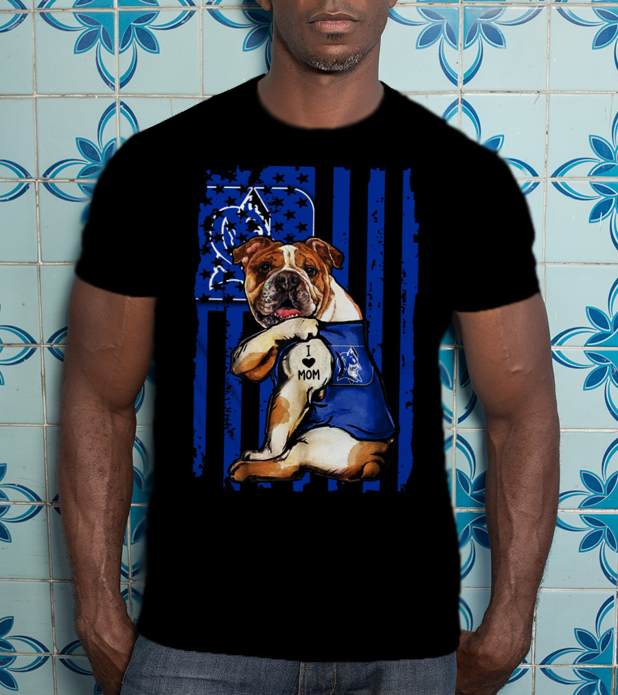 Bulldog I Love Mom Duke Blue Devils T-Shirt