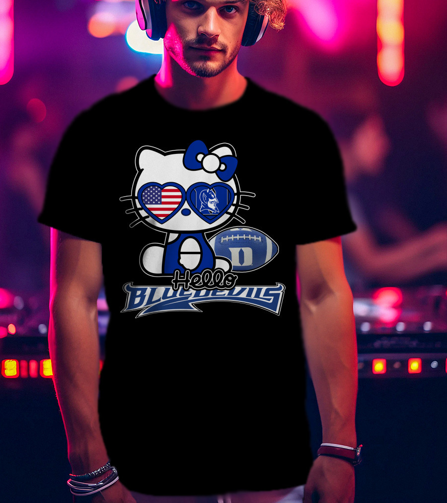 Hello Kitty Duke Blue Devils American Football Fan T-Shirt