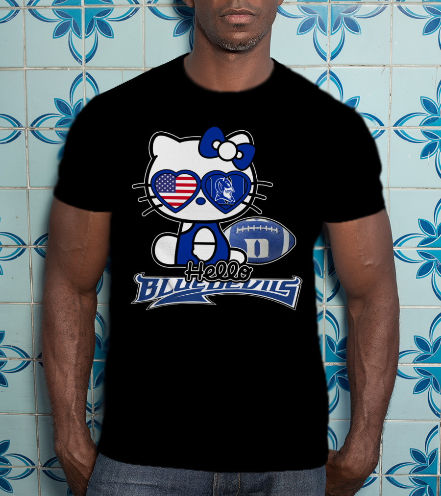Hello Kitty Duke Blue Devils American Football Fan T-Shirt