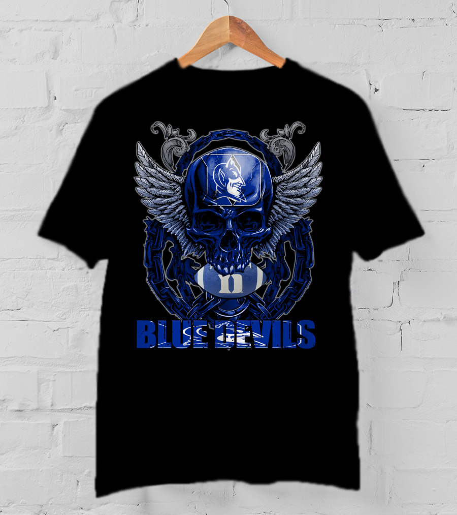 Skullfb Blue Devils Winged Skull T-Shirt