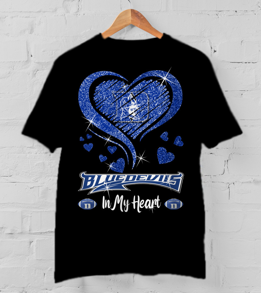 Blue Devils Heart Football Team Spirit In My Heart T-Shirt
