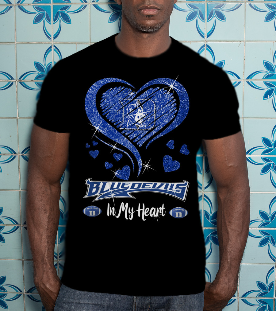 Blue Devils Heart Football Team Spirit In My Heart T-Shirt