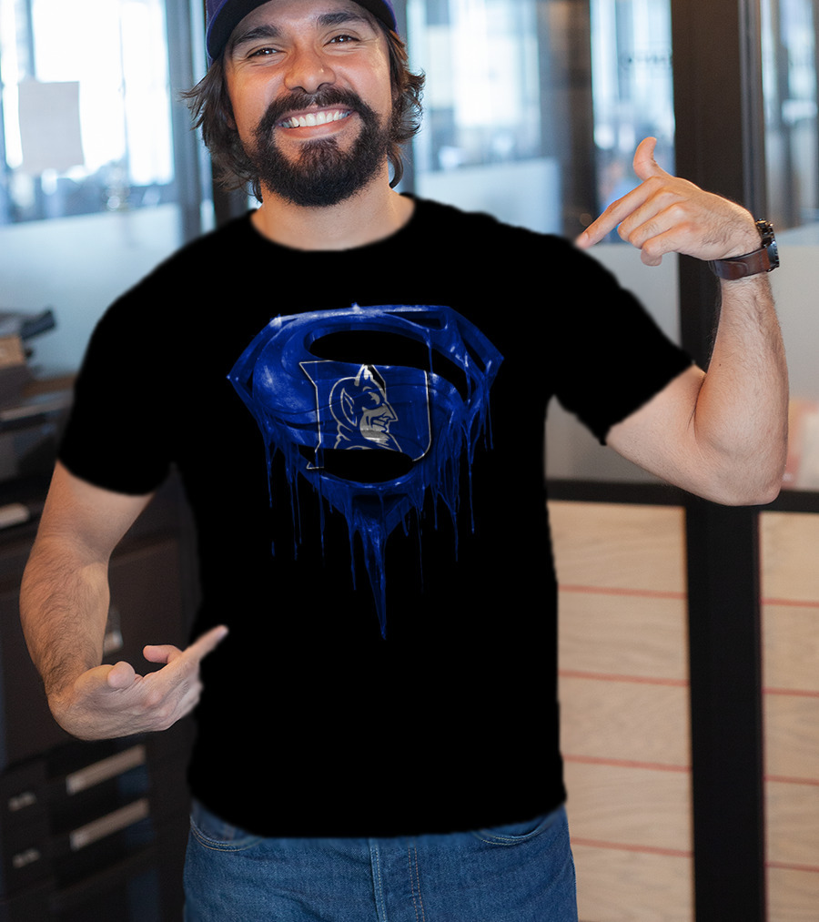 Duke Blue Devils Superhero Dripping T-Shirt