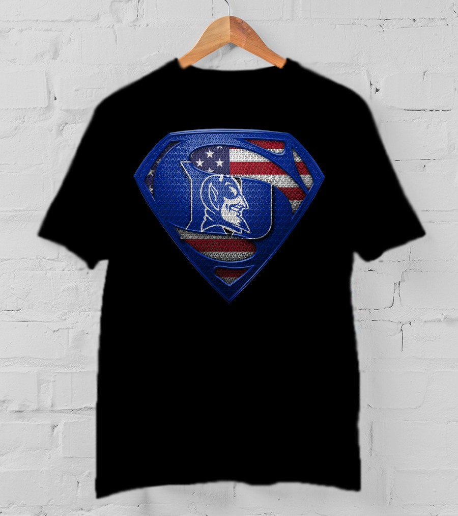 Duke Blue Devils Superman American Flag T-Shirt