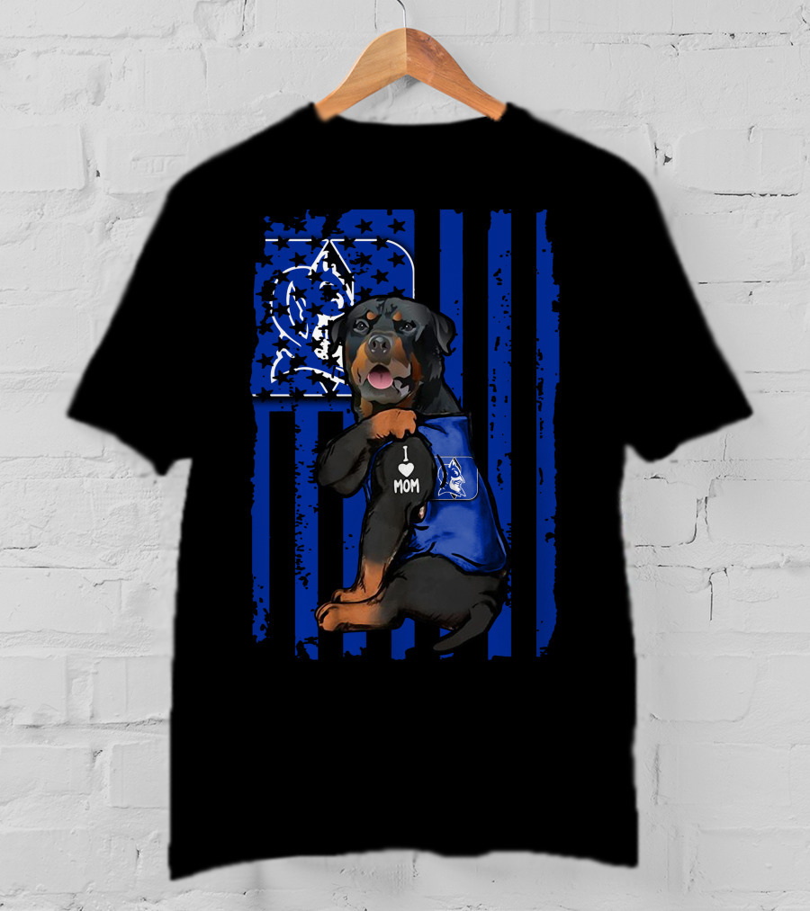Rottweiler Duke Blue Devils I Love Mom T-Shirt