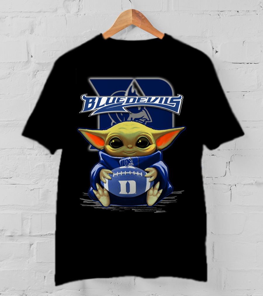 Yoda Holding Football Duke Blue Devils T-Shirt