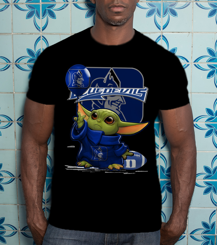 Yoda Blue Devils Football Balloon T-Shirt
